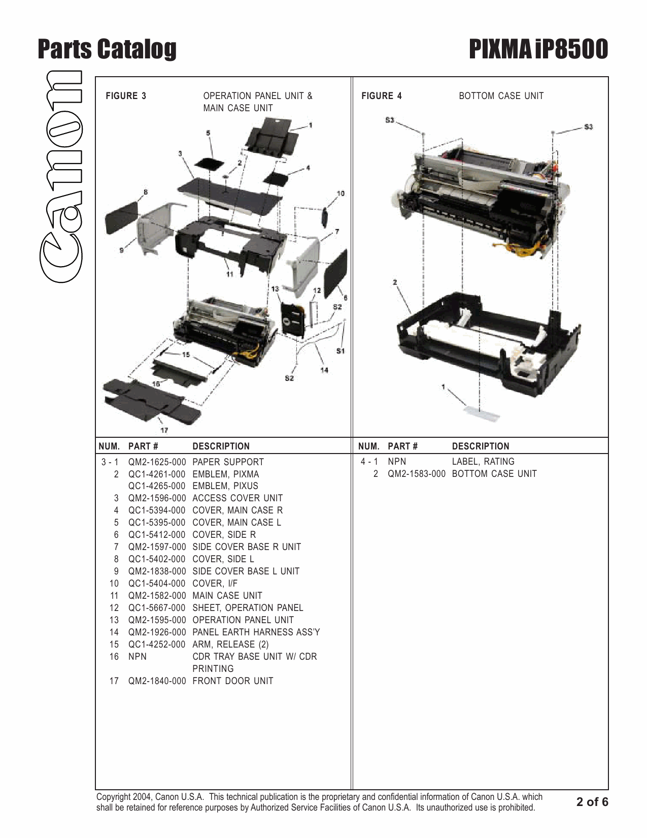 Canon PIXMA iP8500 Parts Catalog-3